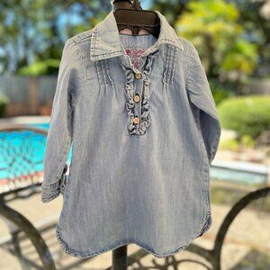 Ruffle Butts Denim Girls Dress, Size 18-24